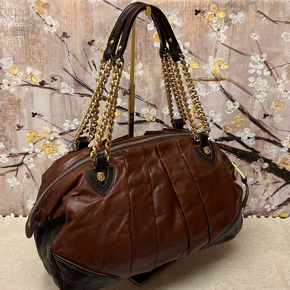 Marc Jacobs Gordon Satchel Handbag In Truffle Leather MSRP $1295